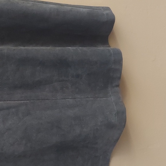 BCBGMAXARIA Catier Faux Suede Dusty Blue Mini Dress With Bell Sleeves - Picture 10 of 13